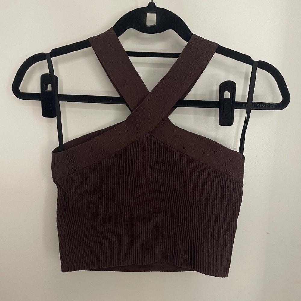 Aritzia Babaton Sculpt Knit Criss Cross Tank